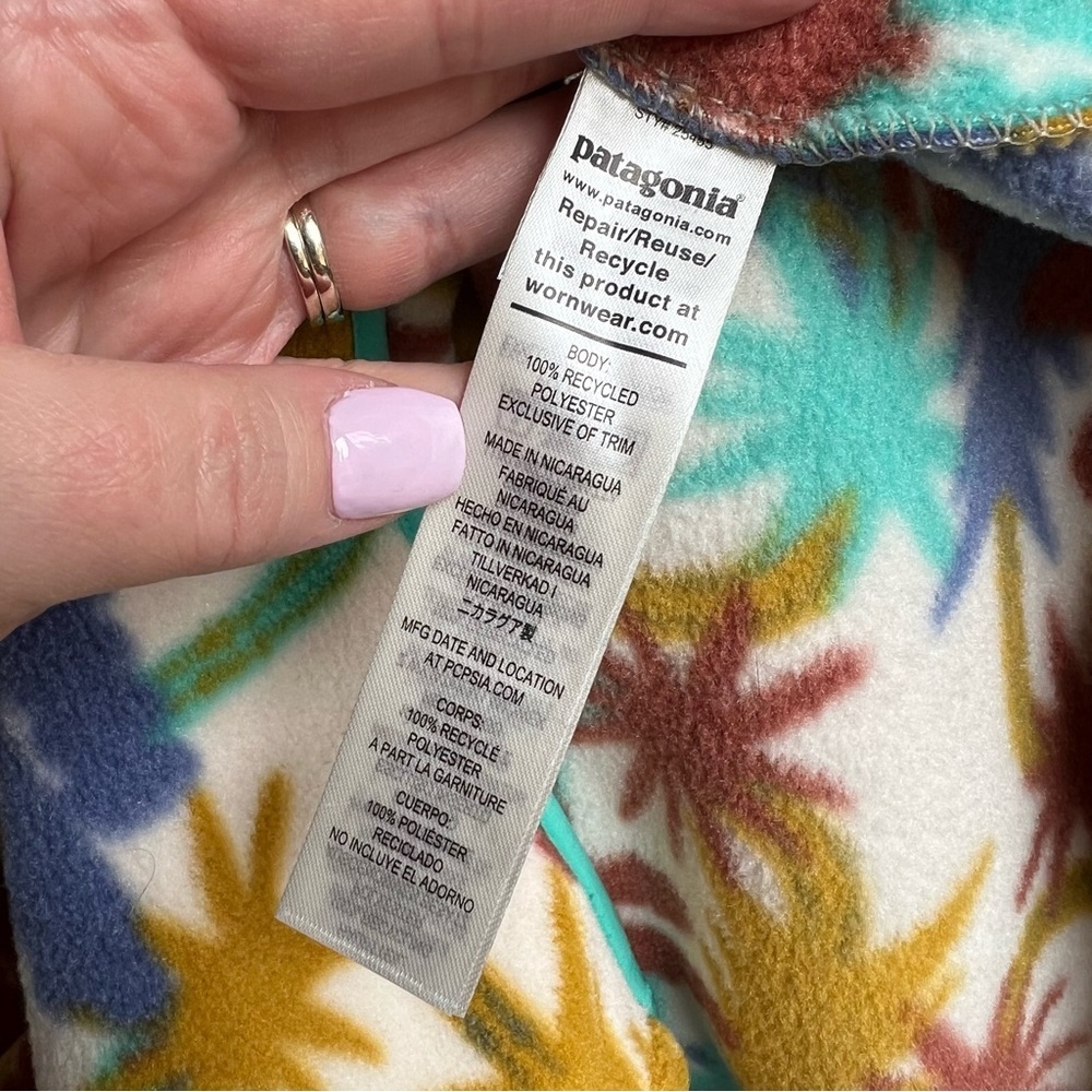 Patagonia Lightweight Synchilla Fleece Tree Pattern Snap-T Pullover Adult Medium - Picture 8 of 12